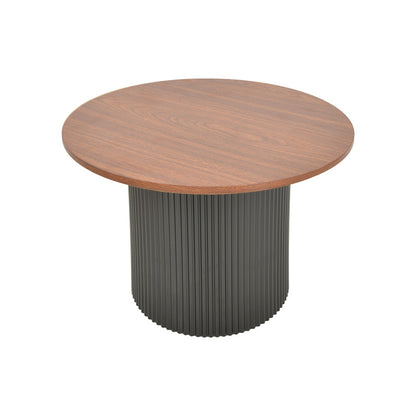 Τραπέζι Σαλονιού Dovel MDF σε Καρυδί-Μαύρη Απόχρωση Φ70x40