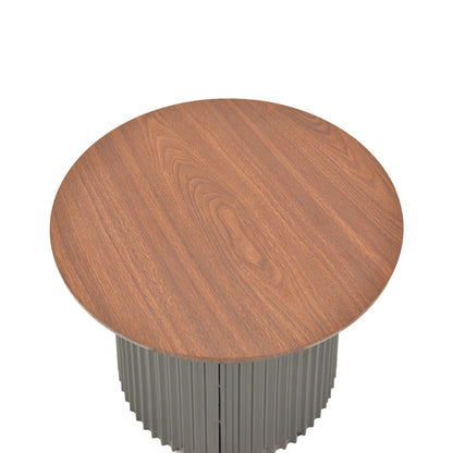 Τραπέζι Σαλονιού Dovel MDF σε Καρυδί-Μαύρη Απόχρωση Φ70x40