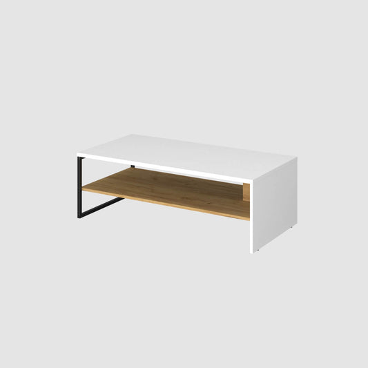 Τραπέζι Σαλονιού Santes Χρυσό Δρυς-Λευκό 120x60x40