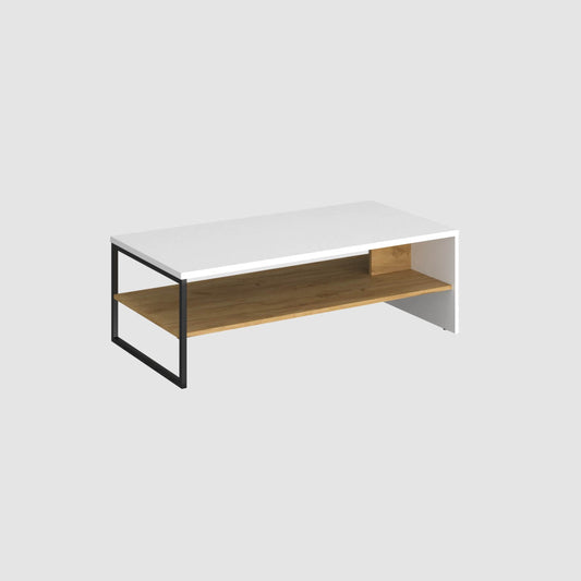 Τραπέζι Σαλονιού Santes Χρυσό Δρυς-Λευκό 120x60x40