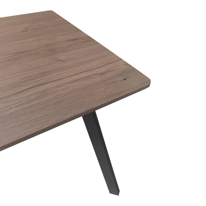 Τραπέζι Squaro Καρυδί MDF με Μαύρα Μεταλλικά Πόδια 80x80x75