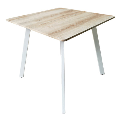 Τραπέζι Squaro Sonoma MDF με Λευκά Μεταλλικά Πόδια 80x80x75