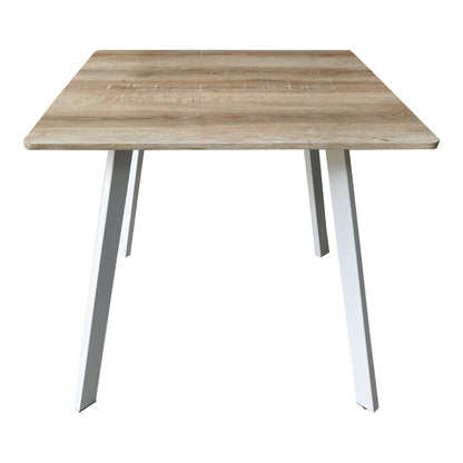 Τραπέζι Squaro Sonoma MDF με Λευκά Μεταλλικά Πόδια 80x80x75