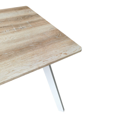 Τραπέζι Squaro Sonoma MDF με Λευκά Μεταλλικά Πόδια 80x80x75