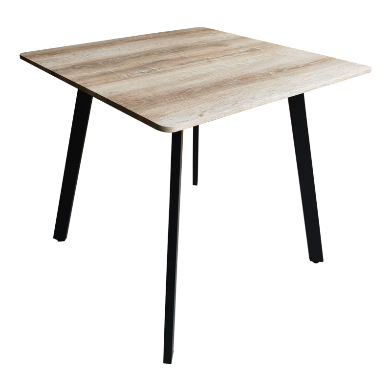 Τραπέζι Squaro Sonoma MDF με Μαύρα Μεταλλικά Πόδια 80x80x75
