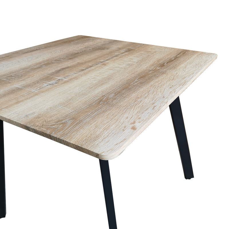 Τραπέζι Squaro Sonoma MDF με Μαύρα Μεταλλικά Πόδια 80x80x75