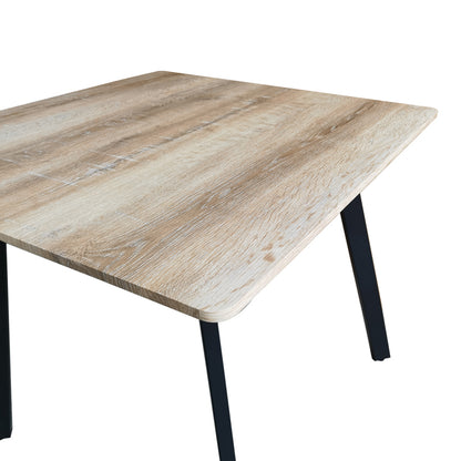 Τραπέζι Squaro Sonoma MDF με Μαύρα Μεταλλικά Πόδια 80x80x75