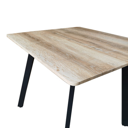 Τραπέζι Squaro Sonoma MDF με Μαύρα Μεταλλικά Πόδια 80x80x75