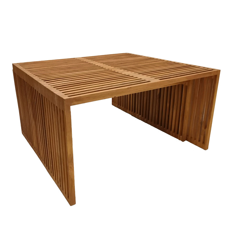 Τραπέζι Tinnie Σετ 2 Τεμ Teak Ξύλο σε Φυσική Απόχρωση