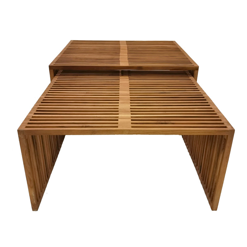 Τραπέζι Tinnie Σετ 2 Τεμ Teak Ξύλο σε Φυσική Απόχρωση