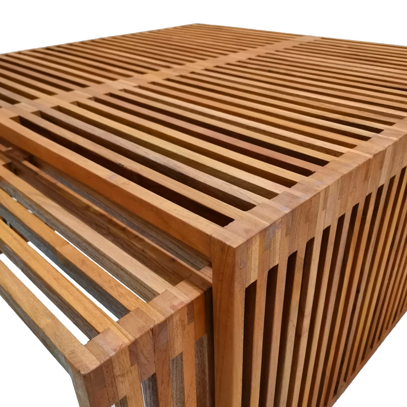 Τραπέζι Tinnie Σετ 2 Τεμ Teak Ξύλο σε Φυσική Απόχρωση