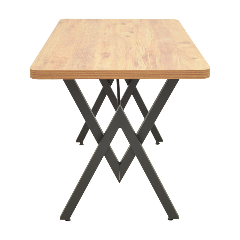 Τραπέζι Vertex Oak με Μαύρα Μεταλλικά Πόδια 110x70x72
