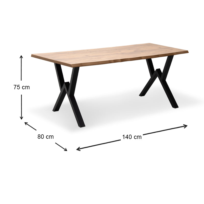 Τραπέζι Walter MDF - Μεταλλικό Χρώμα Ακακίας 140x80x75