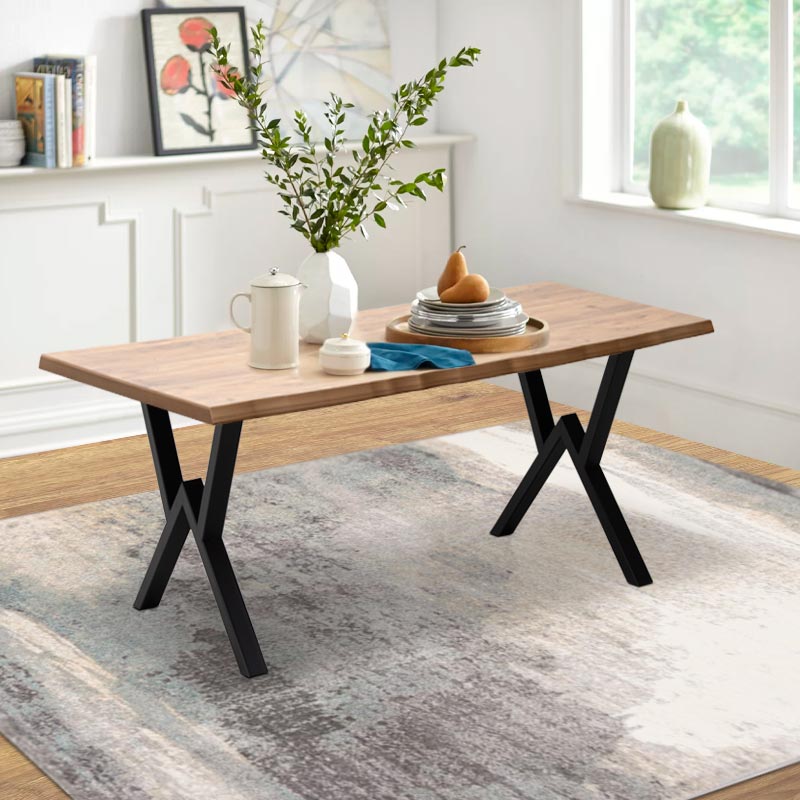 Τραπέζι Walter MDF - Μεταλλικό Χρώμα Ακακίας 160x80x75
