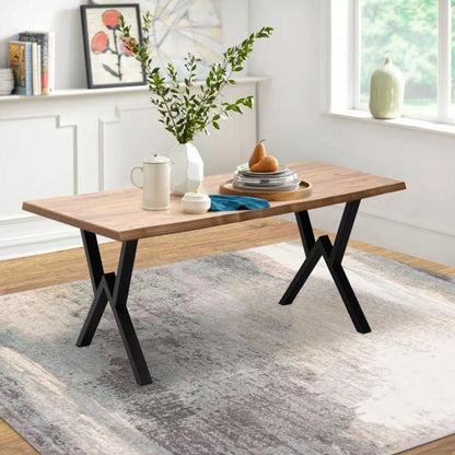 Τραπέζι Walter MDF - Μεταλλικό Χρώμα Ακακίας 160x80x75