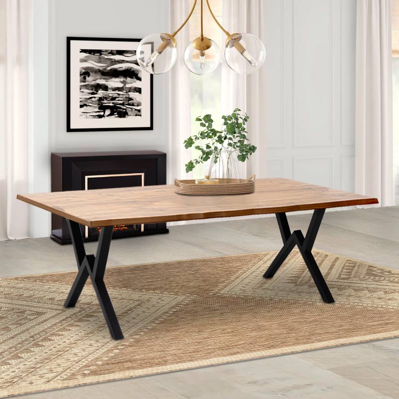 Τραπέζι Walter MDF - Μεταλλικό Χρώμα Ακακίας 200x100x75