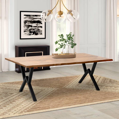 Τραπέζι Walter MDF - Μεταλλικό Χρώμα Ακακίας 200x100x75