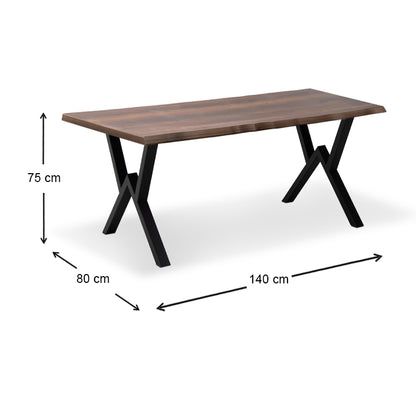 Τραπέζι Walter MDF - Μεταλλικό Χρώμα Καρυδί 140x80x75