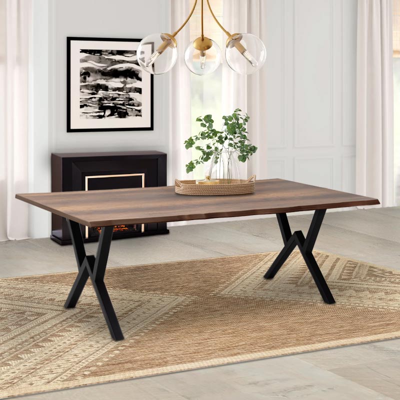 Τραπέζι Walter MDF - Μεταλλικό Χρώμα Καρυδί 200x100x75
