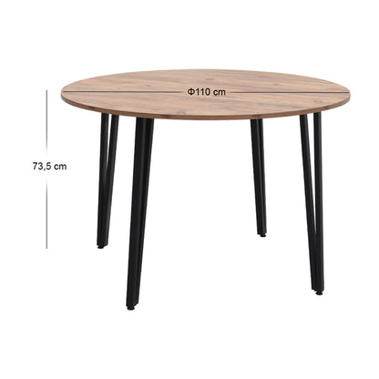 Τραπέζι Zeno Χρώμα Ακακίας Ø110x73,5
