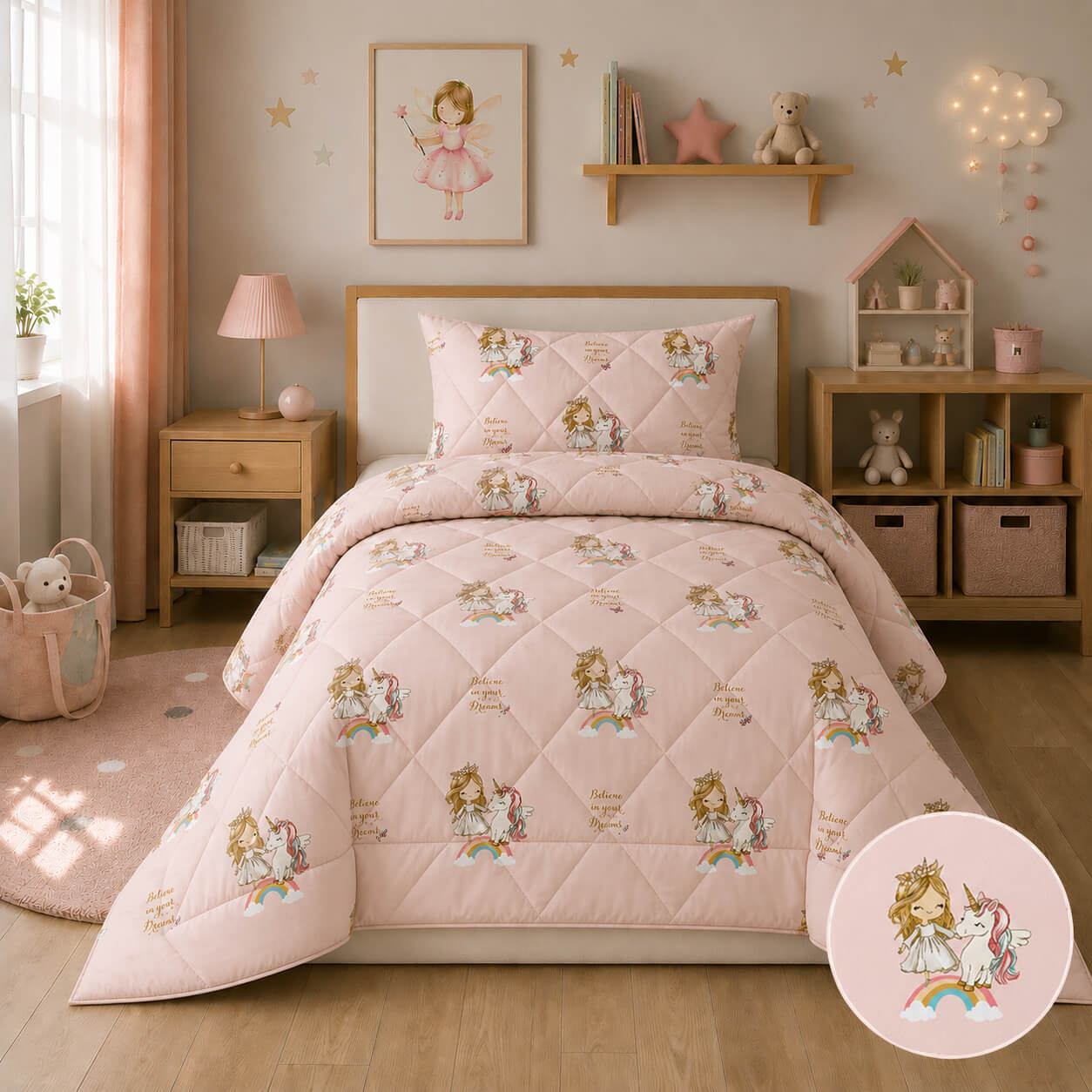 Πάπλωμα Παιδικό 100% Cotton Unicorn Girls
