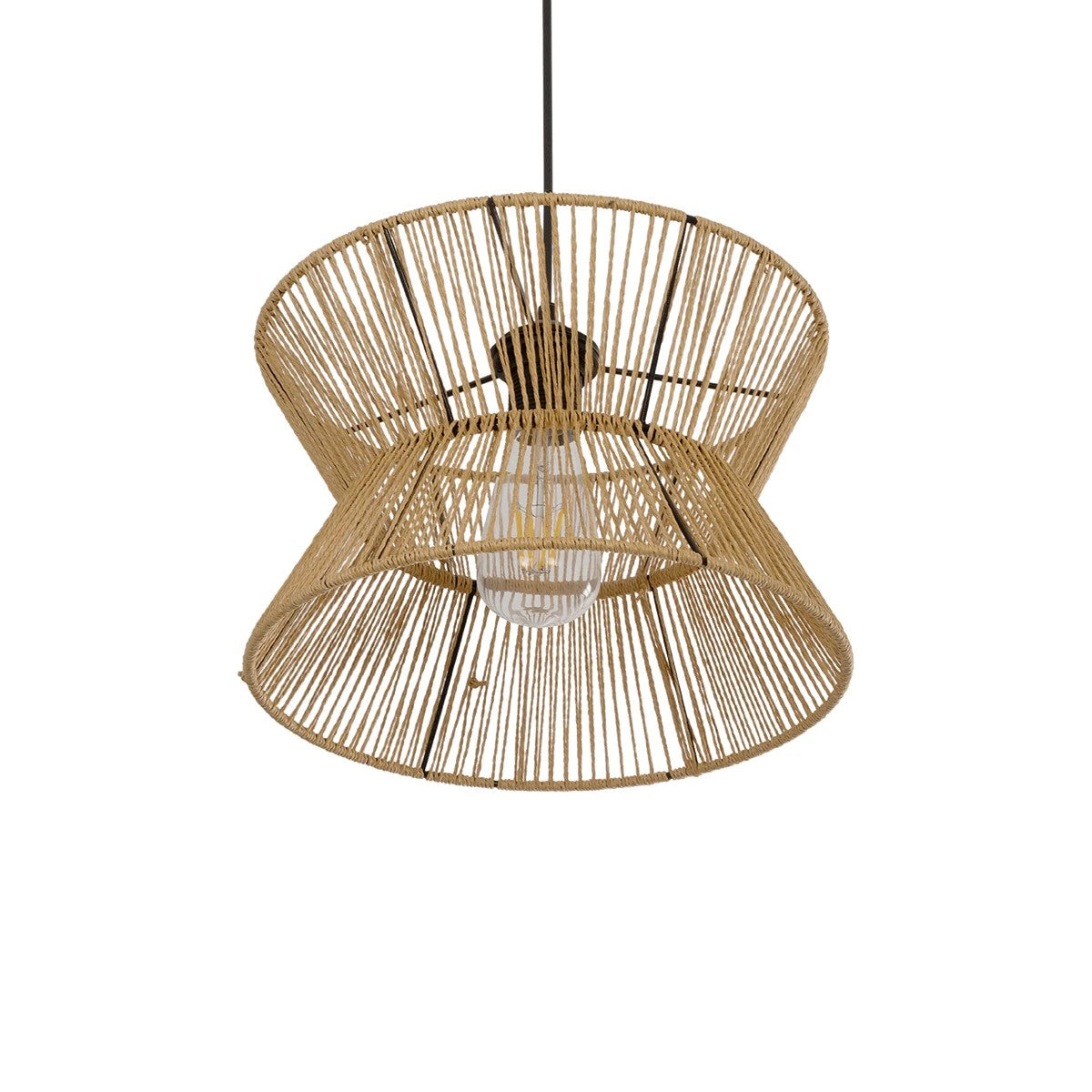 UPCONE 205-0055 Boho Κρεμαστό Φωτιστικό Οροφής με Ντουί 1 x E27 AC 220-240V IP20 - Μπεζ - M30 x Π30 x Υ21