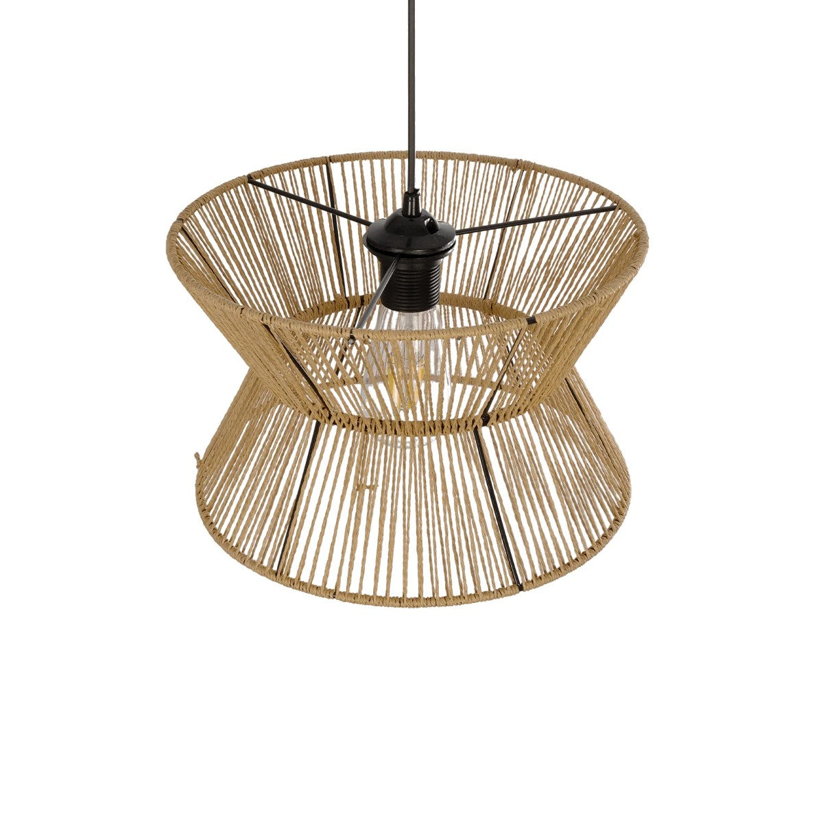 UPCONE 205-0055 Boho Κρεμαστό Φωτιστικό Οροφής με Ντουί 1 x E27 AC 220-240V IP20 - Μπεζ - M30 x Π30 x Υ21