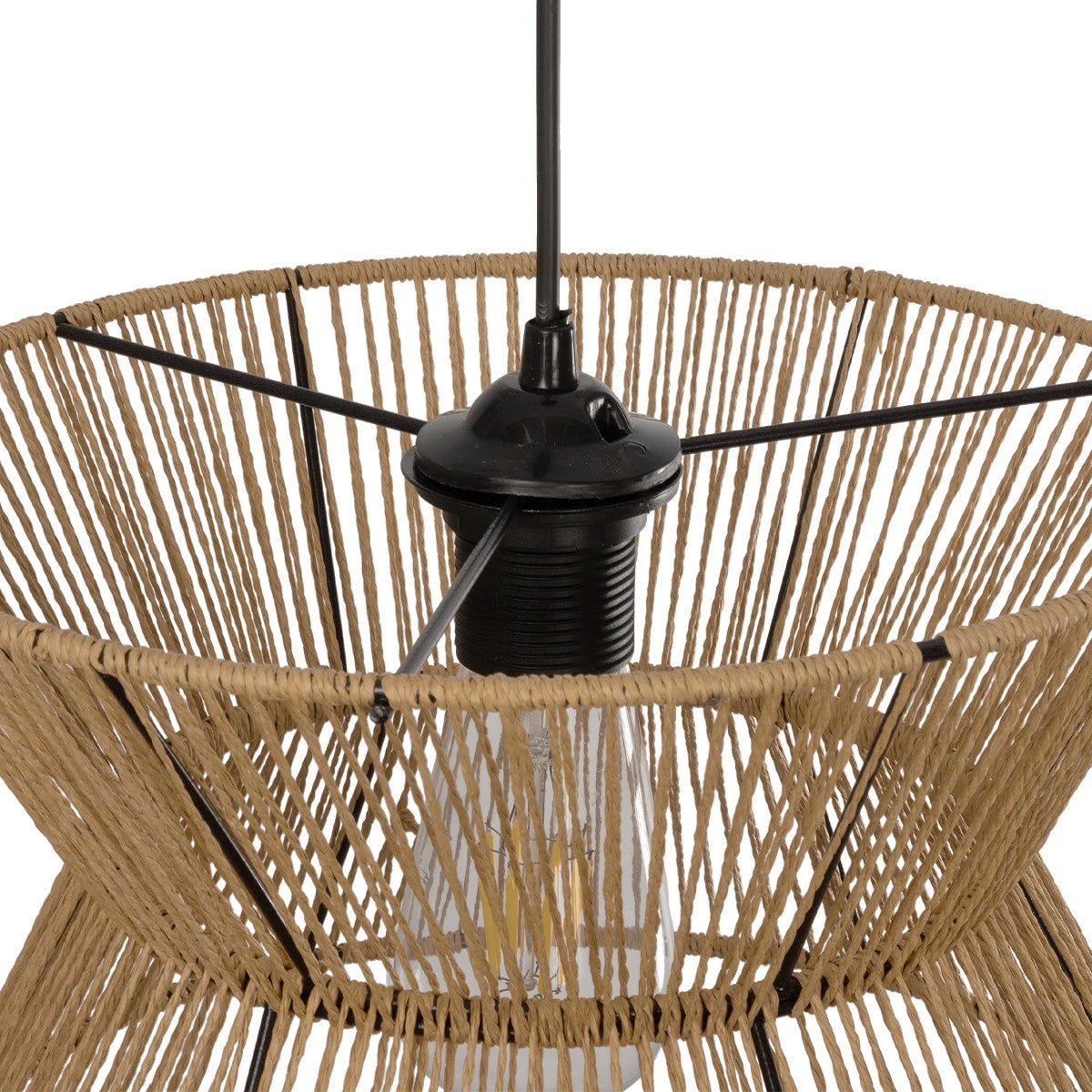 UPCONE 205-0055 Boho Κρεμαστό Φωτιστικό Οροφής με Ντουί 1 x E27 AC 220-240V IP20 - Μπεζ - M30 x Π30 x Υ21
