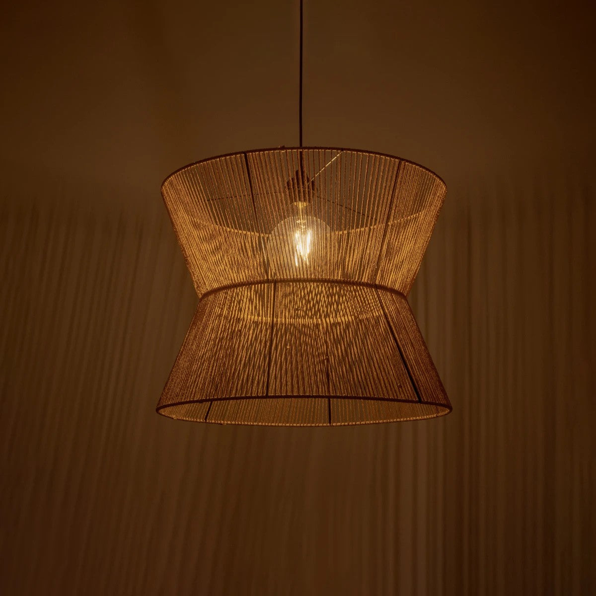 UPCONE 205-0056 Boho Κρεμαστό Φωτιστικό Οροφής με Ντουί 1 x E27 AC 220-240V IP20 - Μπεζ - M50 x Π50 x Υ43