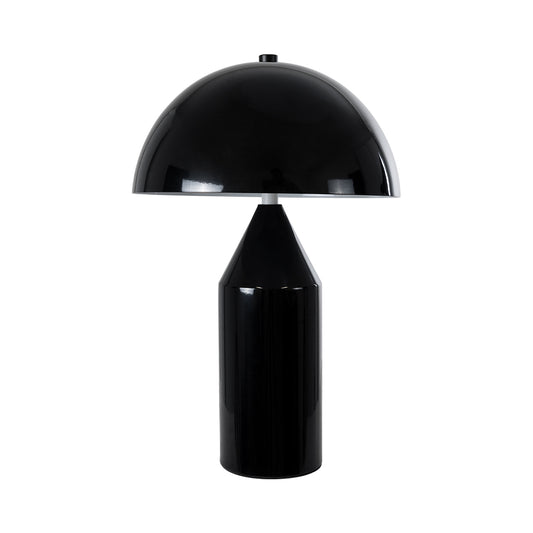 URANUS-S 61449 Μοντέρνο Επιτραπέζιο Φωτιστικό Πορτατίφ Δίφωτο 2 x E27 AC220-240V IP20 - Φ25 x Υ39cm - Μαύρο Μεταλλικό Καμπάνα με Διακόπτη On/Off