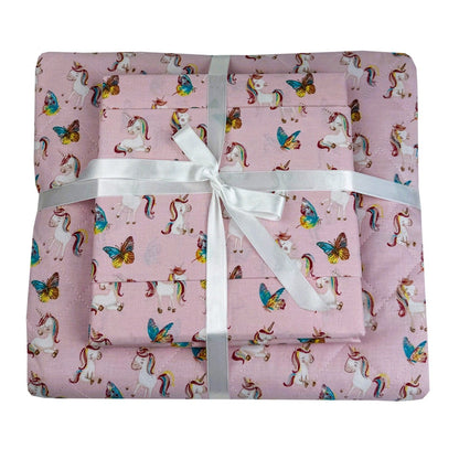 Σετ Παιδικό Κουβερλί με Σεντόνι και Μαξιλαροθήκες Fairy Unicorn