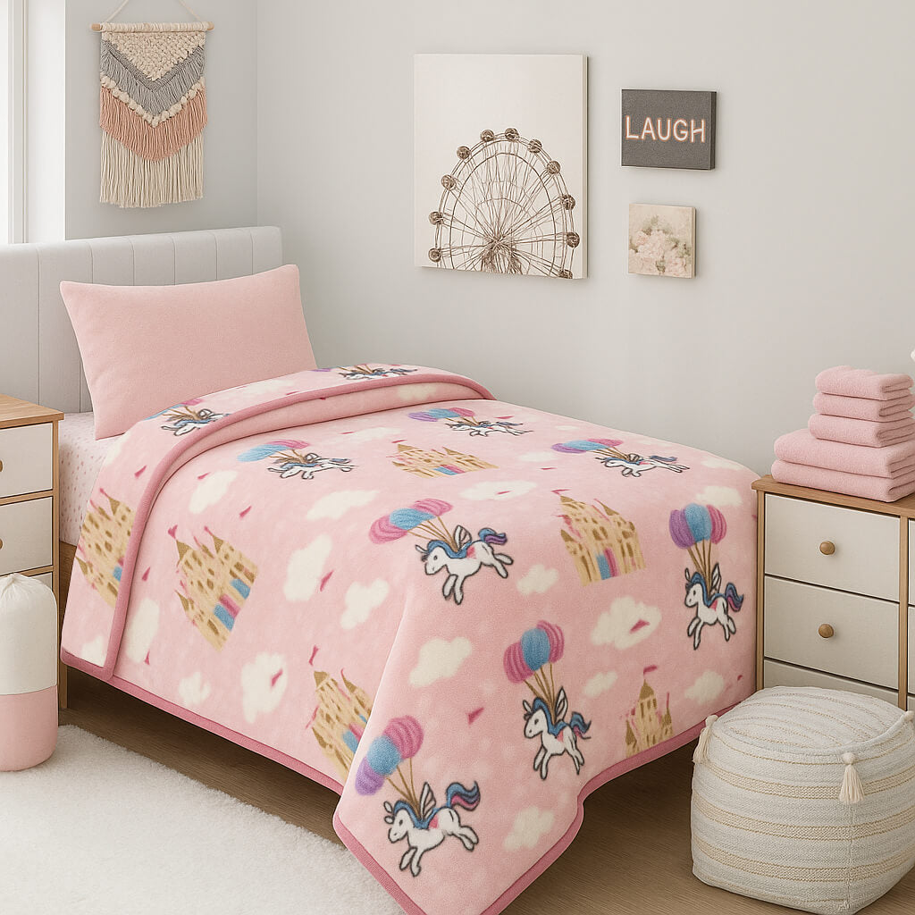 Παιδική Κουβέρτα Βελουτέ Μονή Unicorn Fly