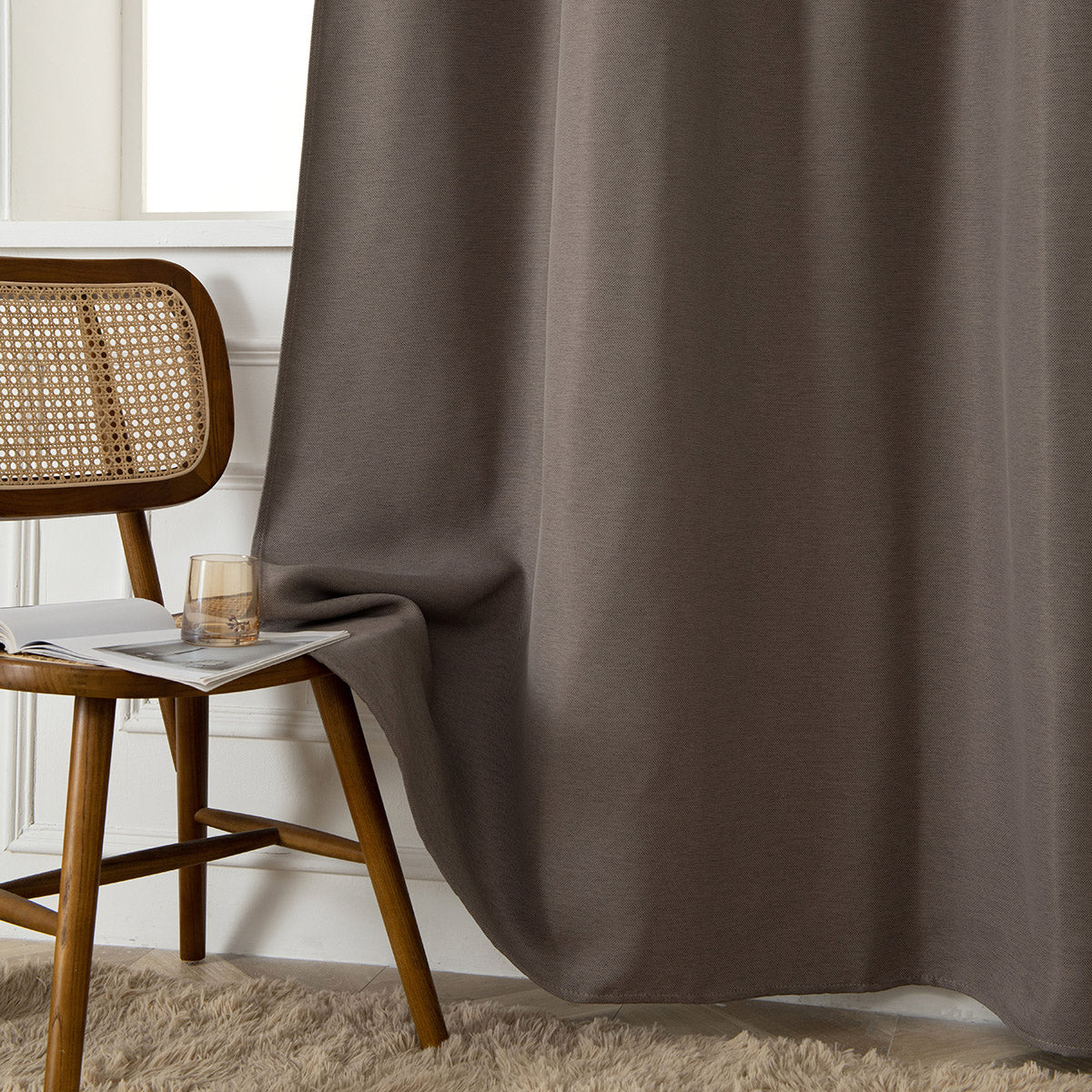 Ύφασμα Κουρτίνας με το Μέτρο Blackout Jacquard Σκίασης Glare Art 8444 Φ280 Μόκα