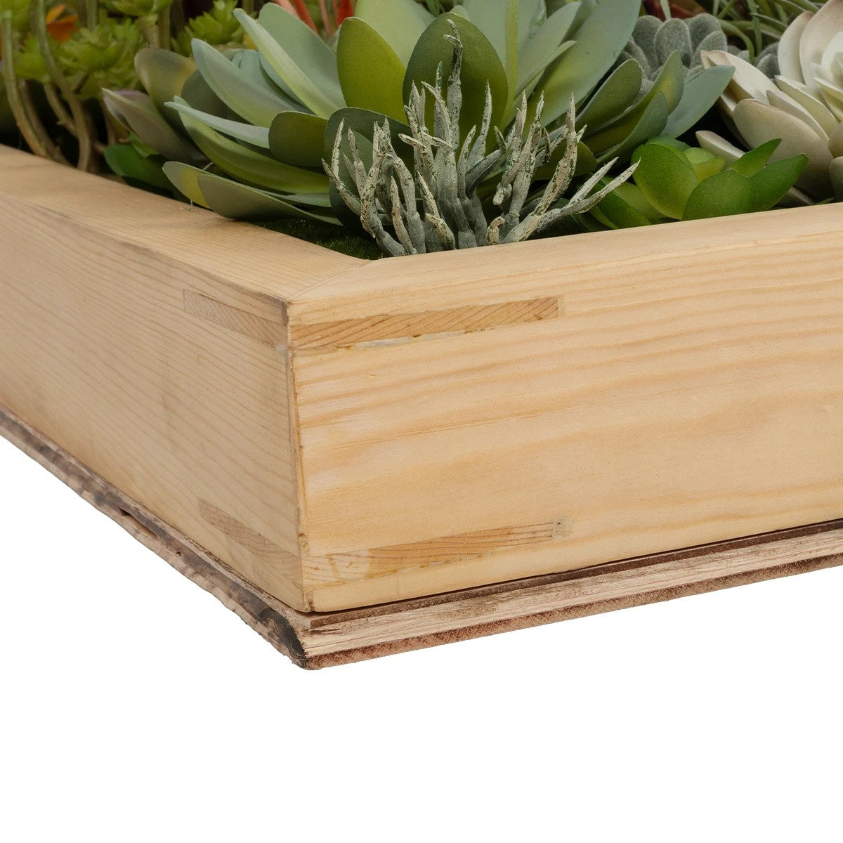 VARIOUS PLANT 20642 Τεχνητό Διακοσμητικό Φυλλωσιάς σε Ξύλινο Πάνελ - Κάθετος Κήπος Μιξ Μ60 x Π40 x Υ20
