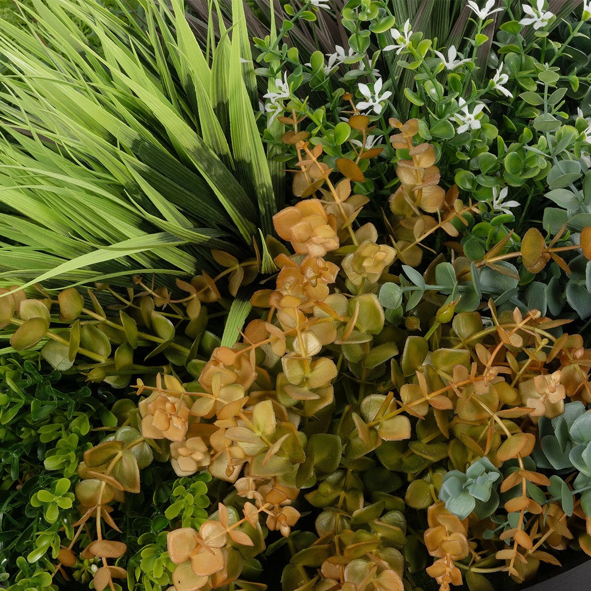 VARIOUS PLANTS ROUND WALL DISC 20688 Τεχνητό Διακοσμητικό Στρογγυλό Πάνελ Φυλλωσιάς - Κάθετος Κήπος Μιξ Μ50 x Π50 x Υ23