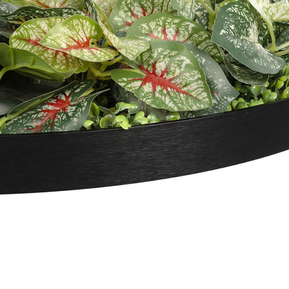 VARIOUS PLANTS ROUND WALL DISC 20690 Τεχνητό Διακοσμητικό Στρογγυλό Πάνελ Φυλλωσιάς - Κάθετος Κήπος Μιξ Μ80 x Π80 x Υ20