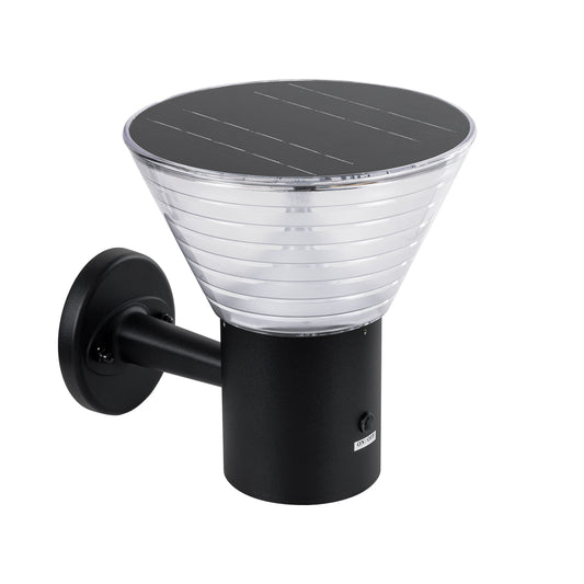 VEGGIE 90530 Φωτιστικό Κολωνάκι Κήπου LED 10W 330lm 120° με Ενσωματωμένο Φωτοβολταϊκό Panel 6V 2W & Επαναφορτιζόμενη Μπαταρία Li-ion 3.2V 1800mAh με Αισθητήρα Ημέρας-Νύχτας Αδιάβροχο IP65 Ψυχρό Λευκό 6000K - Γκρι Ανθρακί - Μ23 x Π30 x Υ25cm