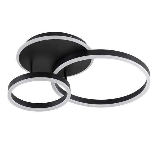 VENOM 61120 Φωτιστικό Οροφής Δαχτυλίδι-Κύκλος LED CCT 67W 8107lm 360° AC 220-240V - Εναλλαγή Φωτισμού μέσω Τηλεχειριστηρίου All In One Ψυχρό 6000k+Φυσικό 4500k+Θερμό 2700k Dimmable Φ25+40cm+BackLight - Μαύρο