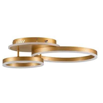 VENOM 61122 Φωτιστικό Οροφής Δαχτυλίδι-Κύκλος LED CCT 67W 8107lm 360° AC 220-240V - Εναλλαγή Φωτισμού μέσω Τηλεχειριστηρίου All In One Ψυχρό 6000k+Φυσικό 4500k+Θερμό 2700k Dimmable Φ25+40cm+BackLight - Χρυσό Βούρτσας