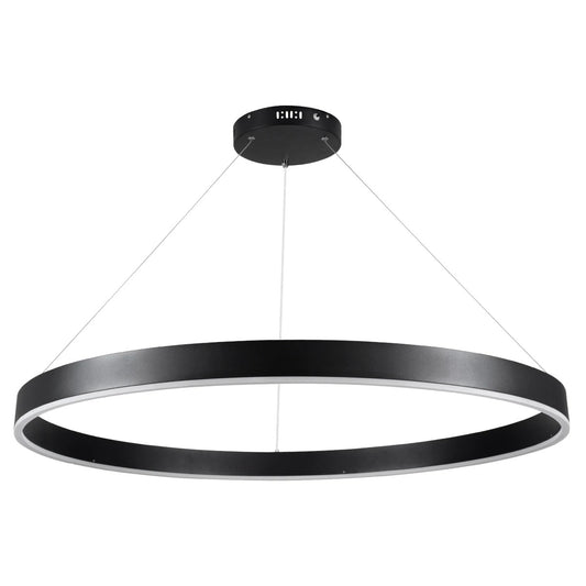 VENOM KLV-101-0193 Κρεμαστό Φωτιστικό Οροφής LED 75W 7500lm 120° AC 220-240V IP20 Ρυθμιζόμενο Λευκό CCT με Χειριστήριο από 2700K έως 6000K Dimmable - Lumileds SMD Chip - Μαύρο Ματ - Μ100 x Π100 x Υ6.5