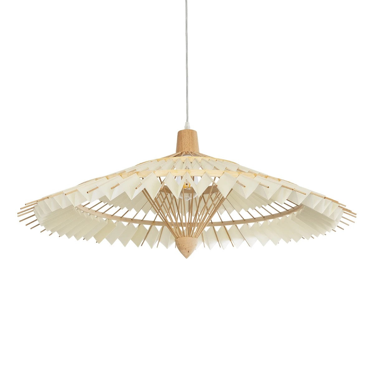VENTALIA 999-0066 Boho Κρεμαστό Φωτιστικό Οροφής με Ντουί 1 x E27 AC 220-240V IP20 - Μπεζ - Μ83 x Π83 x Υ36