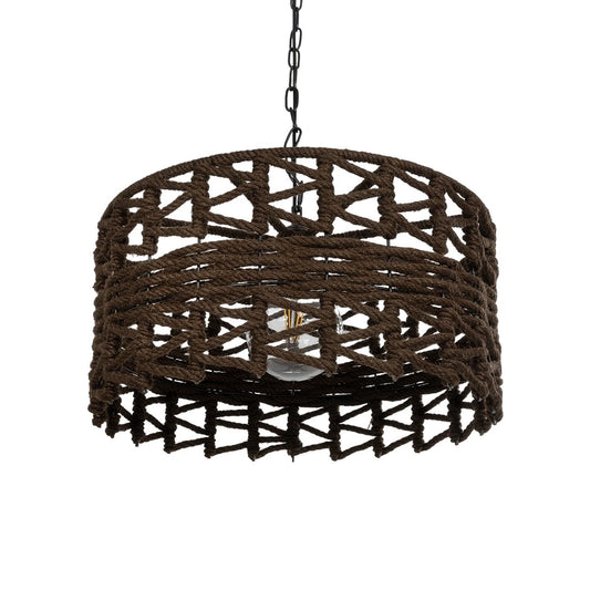 VERA 999-0069 Boho Κρεμαστό Φωτιστικό Οροφής με Ντουί 1 x E27 AC 220-240V IP20 - Καφέ - Μ50 x Π50 x Υ25