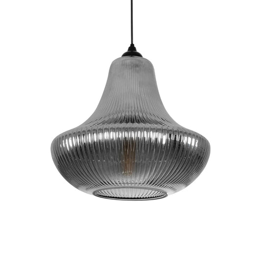 VERRE 206-0021 Μοντέρνο Κρεμαστό Φωτιστικό Οροφής με Ντουί 1 x E27 AC 220-240V IP20 - Μαύρο Φιμέ - Μ38 x Π38 x Υ34