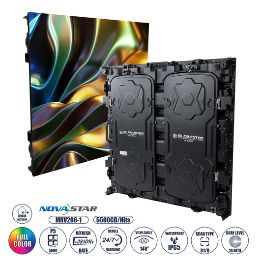 VIEWMAX 41007 Οθόνη Video Wall P5 Καμπίνα 96x96cm LED 280W 3840Hz 40000 Dots ≥5500cd/㎡ Nits AC 220-240V Εξωτερικού Χώρου IP65 Full Color S1/8 14Bits - Κάρτα NovaStar MRV412 - Kinglight SMD2727 & CZCL Driver - Μ96 x Π11.5 x Υ96