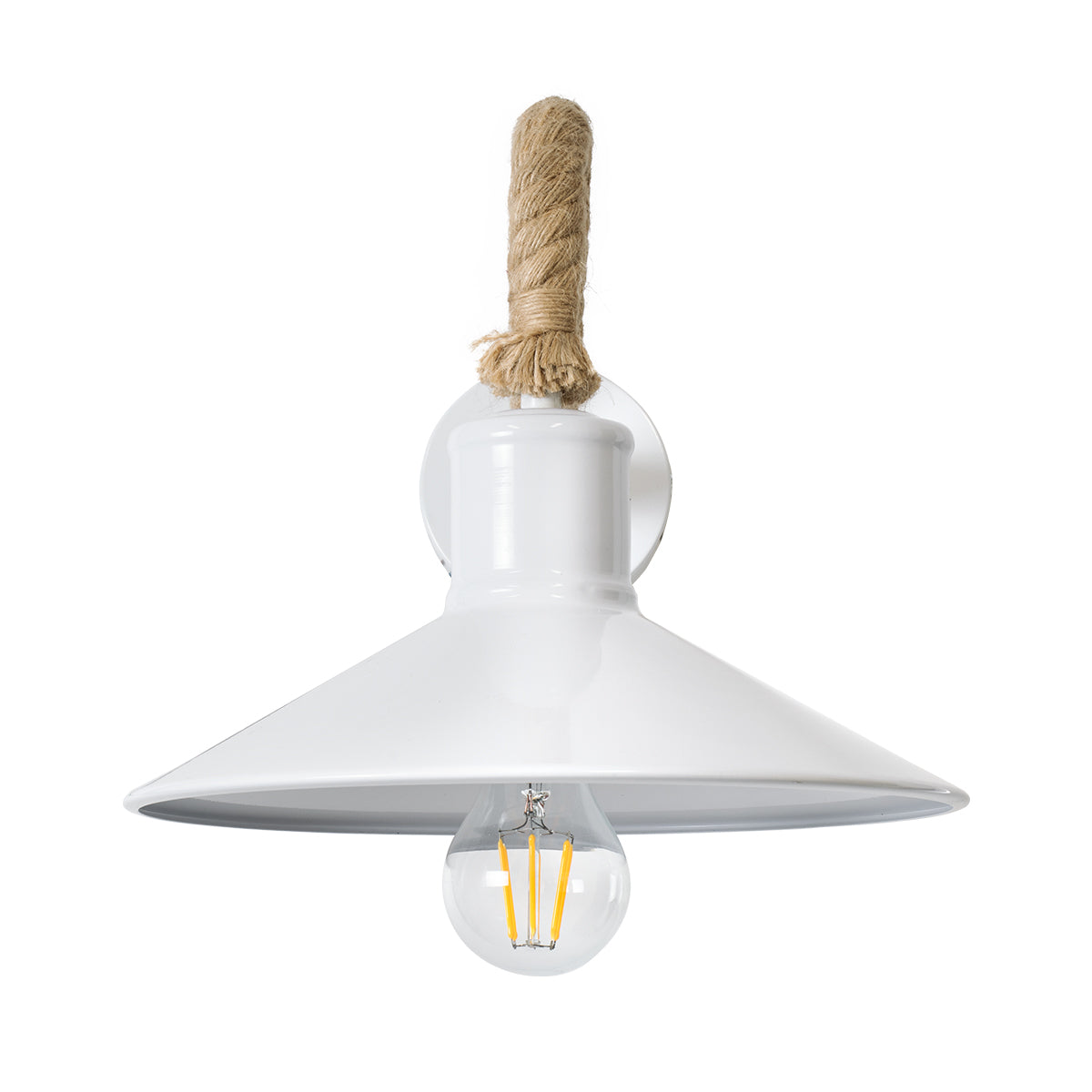 VINSA 01130 Boho Φωτιστικό Τοίχου - Απλίκα με Ντουί 1 x E27 AC 220-240V IP20 - Λευκό & Μπεζ - Μ37.5 x Π26.7 x Υ25