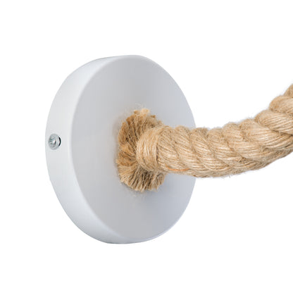 VINSA 01130 Boho Φωτιστικό Τοίχου - Απλίκα με Ντουί 1 x E27 AC 220-240V IP20 - Λευκό & Μπεζ - Μ37.5 x Π26.7 x Υ25