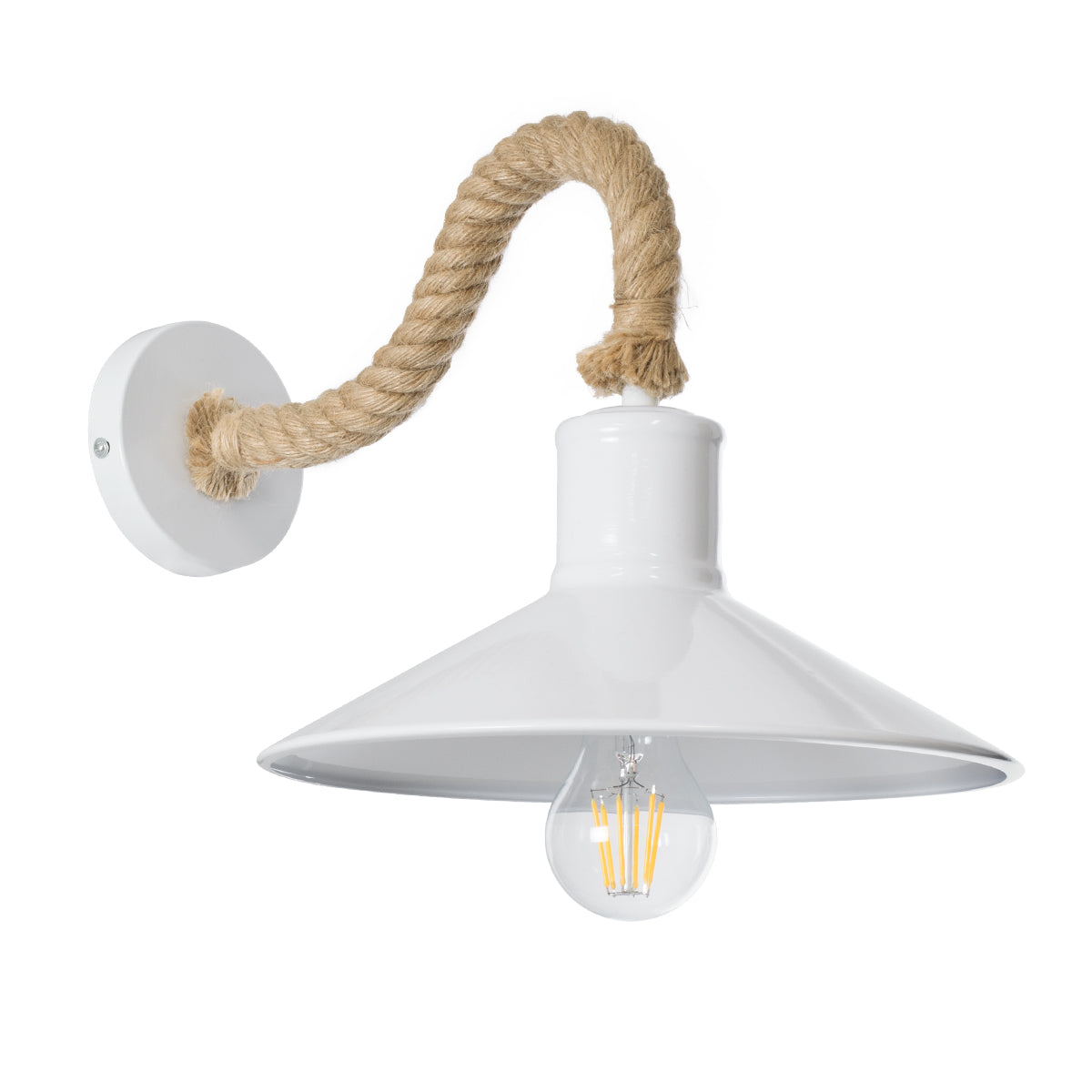 VINSA 01130 Boho Φωτιστικό Τοίχου - Απλίκα με Ντουί 1 x E27 AC 220-240V IP20 - Λευκό & Μπεζ - Μ37.5 x Π26.7 x Υ25