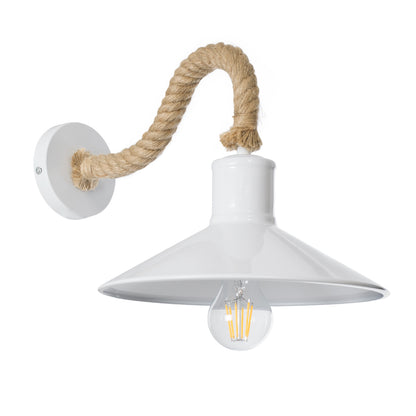 VINSA 01130 Boho Φωτιστικό Τοίχου - Απλίκα με Ντουί 1 x E27 AC 220-240V IP20 - Λευκό & Μπεζ - Μ37.5 x Π26.7 x Υ25
