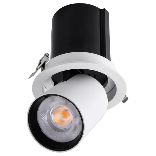VIRGO-B 60311 Χωνευτό LED Spot Downlight TrimLess Φ13.5cm 20W 2500lm 36° AC 220-240V IP20 Φ13.5cm x Υ14cm - Στρόγγυλο - Λευκό με Μαύρο Κάτοπτρο - Θερμό Λευκό 2700K - Bridgelux COB