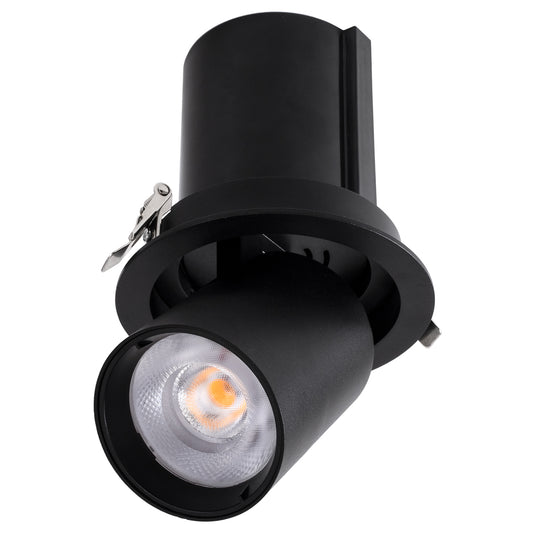 VIRGO-B 60313 Χωνευτό LED Spot Downlight TrimLess Φ13.5cm 20W 2500lm 36° AC 220-240V IP20 Φ13.5cm x Υ14cm - Στρόγγυλο - Μαύρο - Θερμό Λευκό 2700K - Bridgelux COB